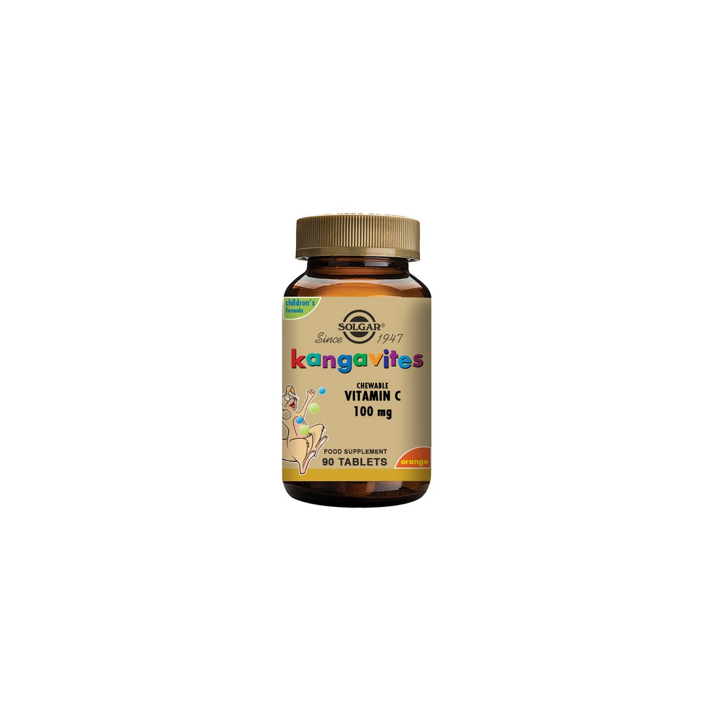 Solgar Kangavites Natural Orange Burst Vitamin C 100mg Chewable Tablets