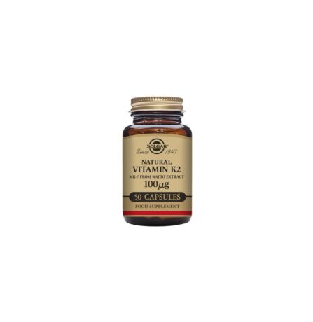 Solgar Natural Vitamin K2 (MK-7) 100ug 50 Vegetable Capsules