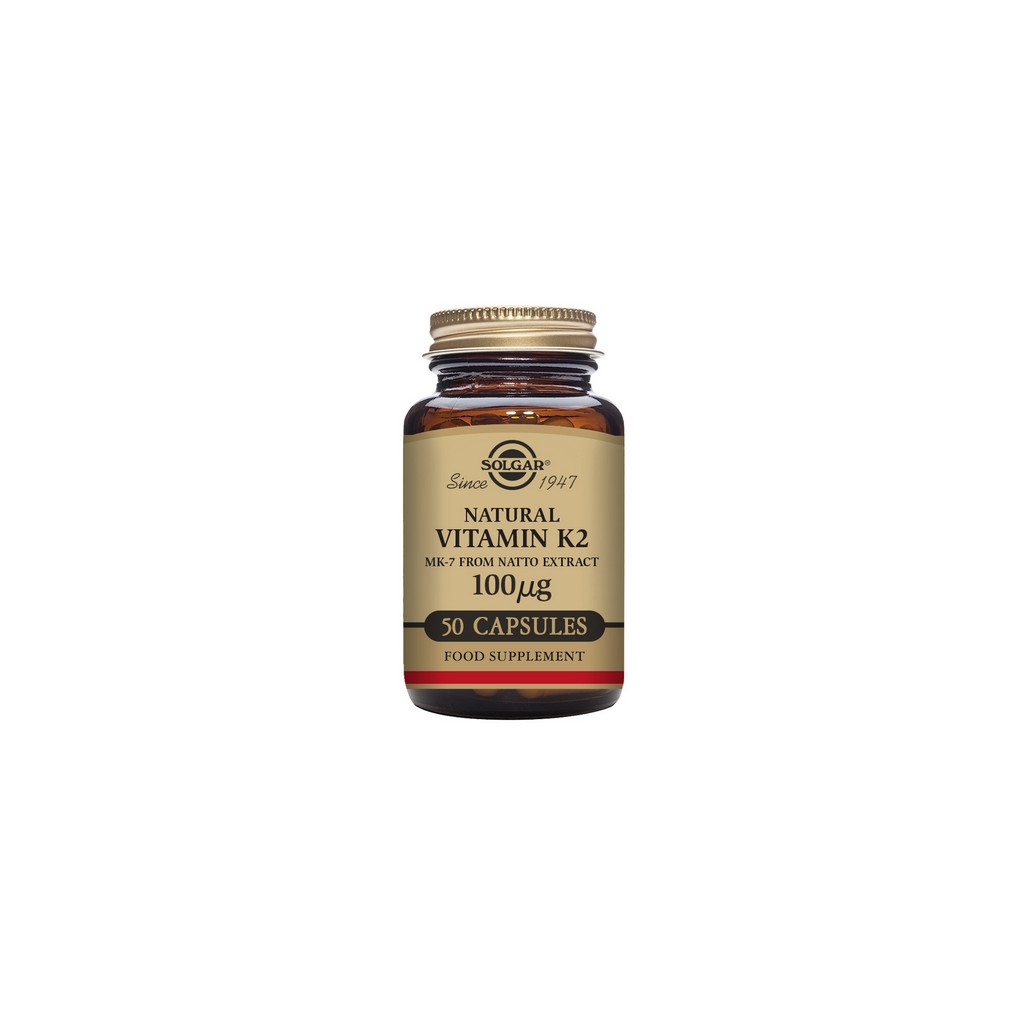 Solgar Natural Vitamin K2 (MK-7) 100ug 50 Vegetable Capsules