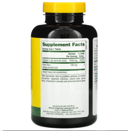 Supplement Facts Vitamin C