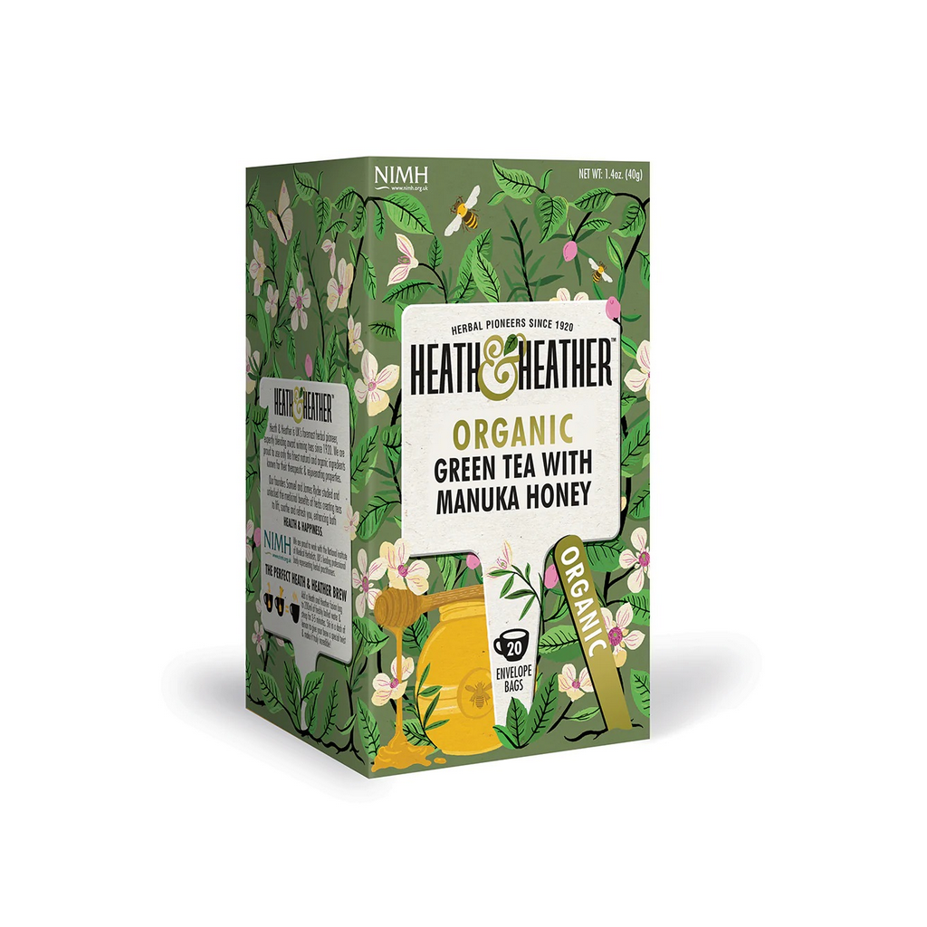 Heath & Heather Organic Green Tea with Manuka 20 Tea Bags