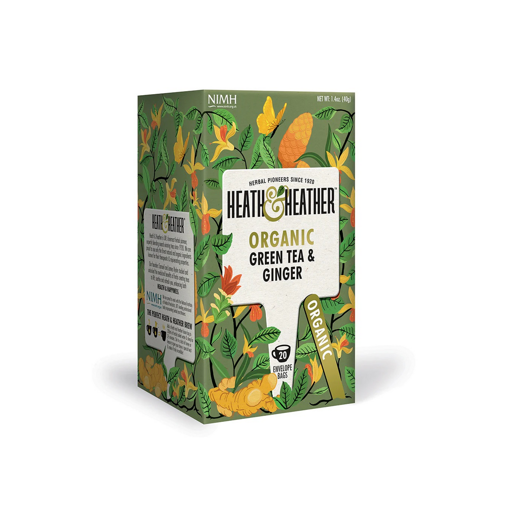 Heath & Heather Organic Green Tea with Ginger 20 Tea Bags