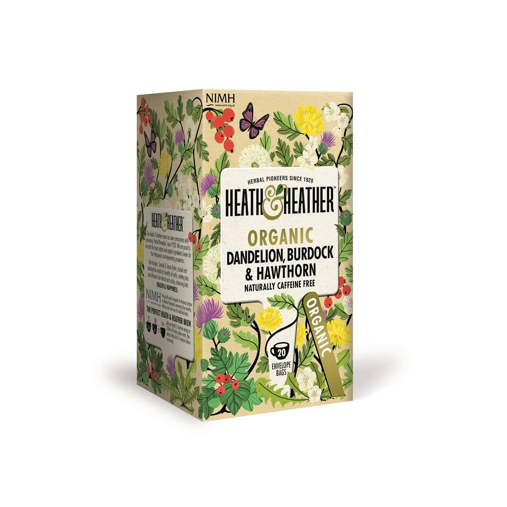 Heath & Heather Organic Dandelion, Burdock & Hawthorn 20 Tea Bags