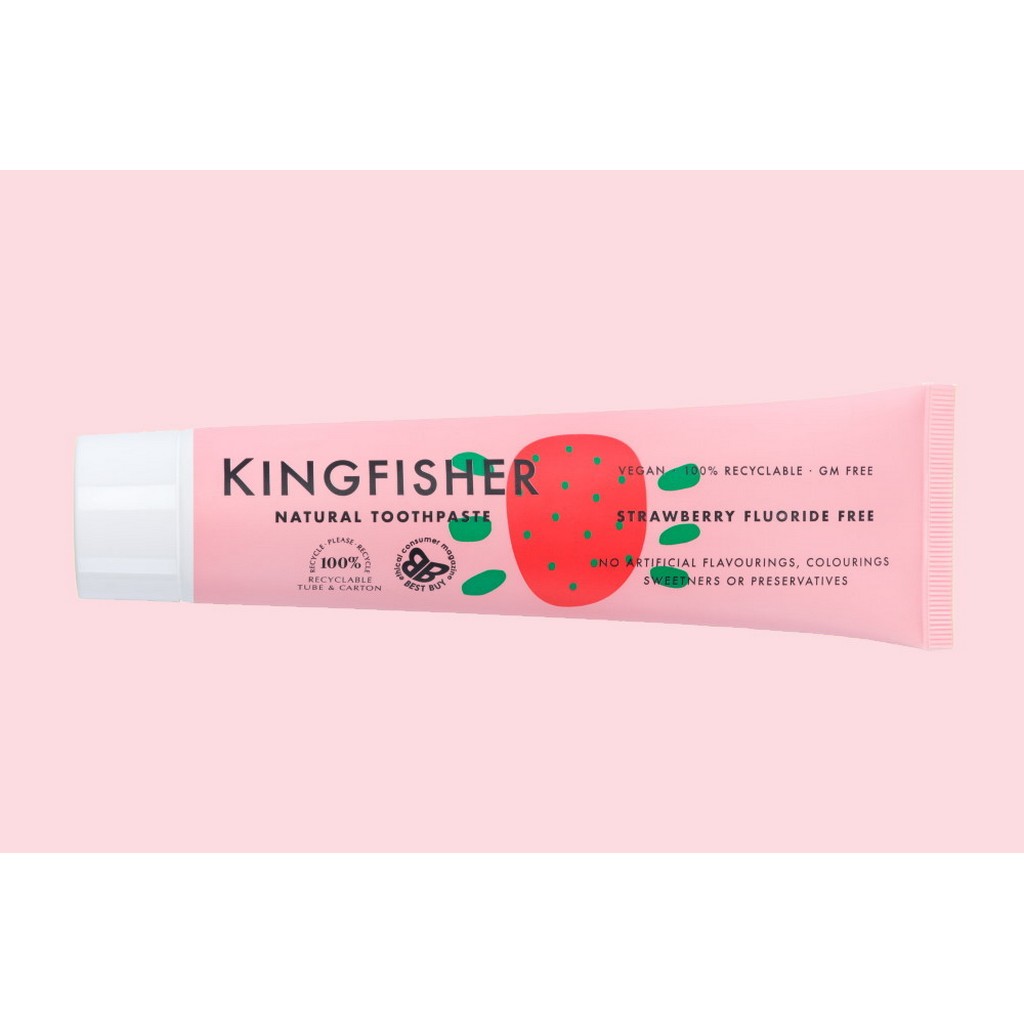 Kingfisher Childrens Strawberry Fluoride Free Toothpaste 100ml